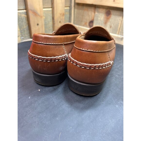 Johnston & Murphy Mens Brown Leather Penny Loafers Size 12 display picture 1
